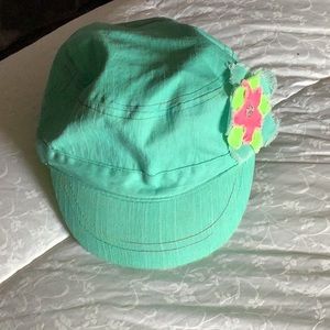 Hat summer turquoise with a big 🌺 flower Cute for the spring and summer
